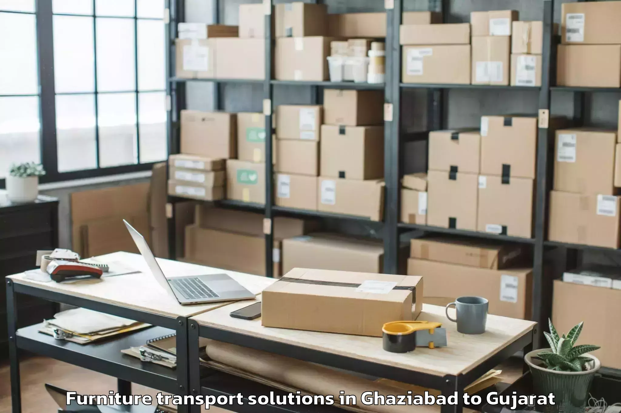 Hassle-Free Ghaziabad to Delvada Furniture Transport Solutions